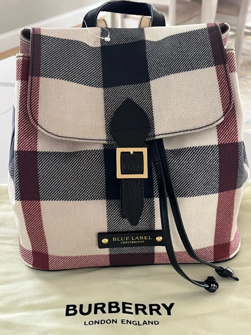 Burberry of Japan Exclusive Blue Label Crestbridge Check Canvas Backpack NWOT